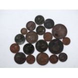 A small collection of Georgian and Victorian copper coinage - to include George III 1773 farthing