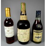 A bottle of Berisford Solera 1914 Rare Amontillado Fino sherry - together with a half bottle of