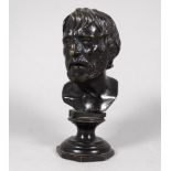 After the antique philosopher's head - bearded gentleman, raised on a socle base, height 14cm.