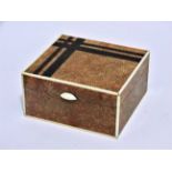 An Art Deco style shagreen cigarette box - the lid with asymmetrical geometric decoration, height