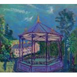 David GOODMAN (British b. 1954), Bandstand Morrab Gardens, Pastel on coloured paper, Signed and