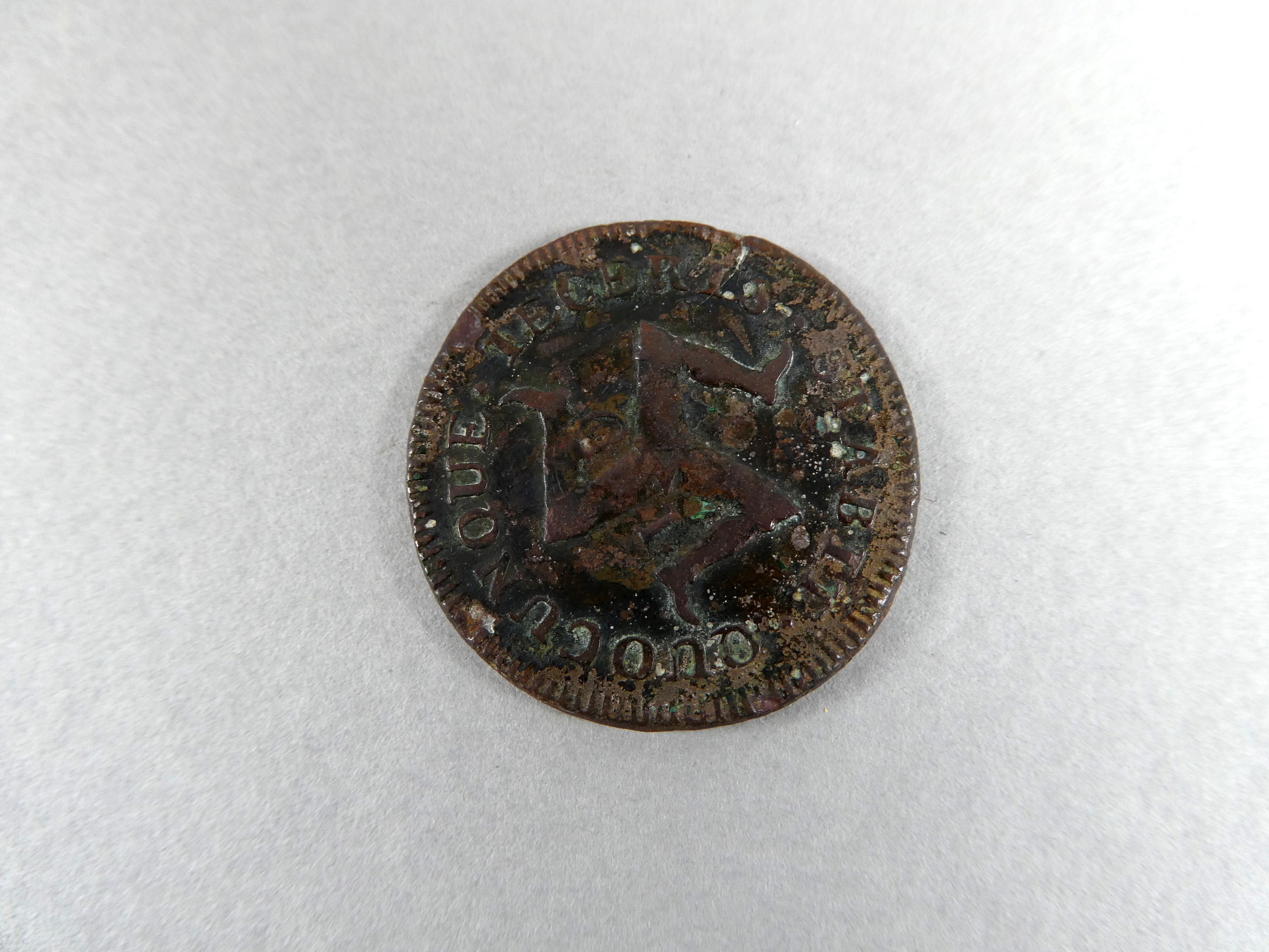 An Isle of Man 1d coin 1733. - Image 2 of 2