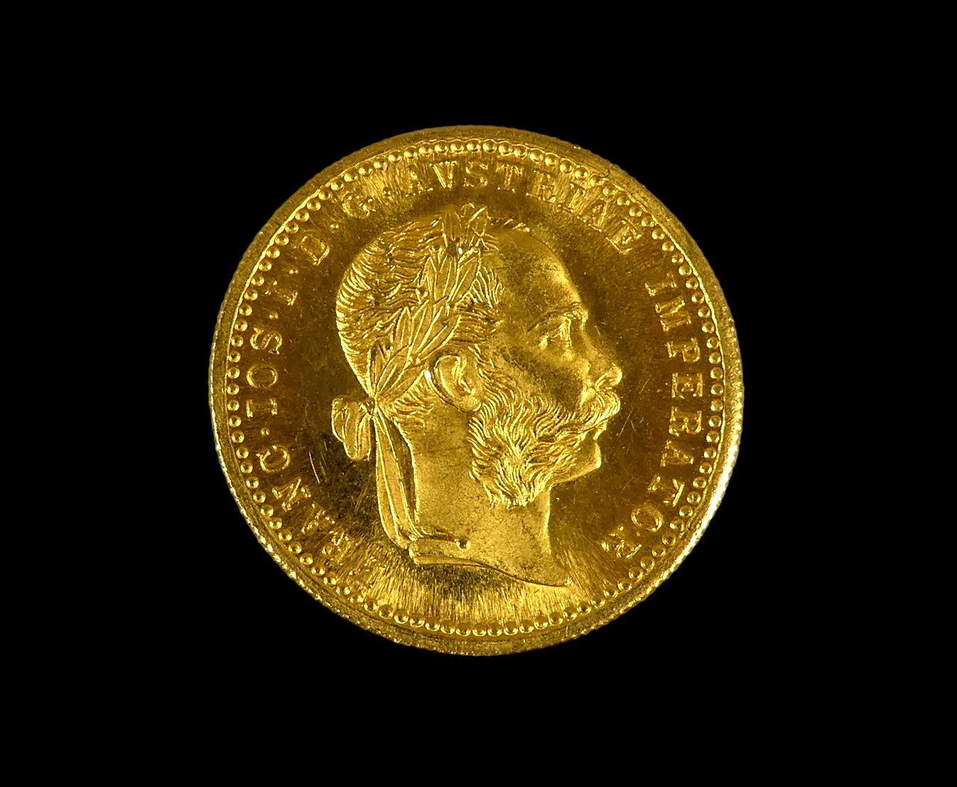 An Austrian Franz Joseph one Ducat gold coin dated 1915, laureate portrait reverse, arms within