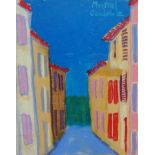 David GOODMAN (British b. 1954), Mistal - Mediterranean Street, Pastel on card, Signed and dated '