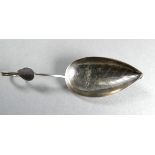 A Georgian silver caddy spoon - naturalistically formed as a leaf, possibly Birmingham 1805,