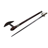 A later 19th century dress sword - with a fullered blade, copper wire grip and brass guard and