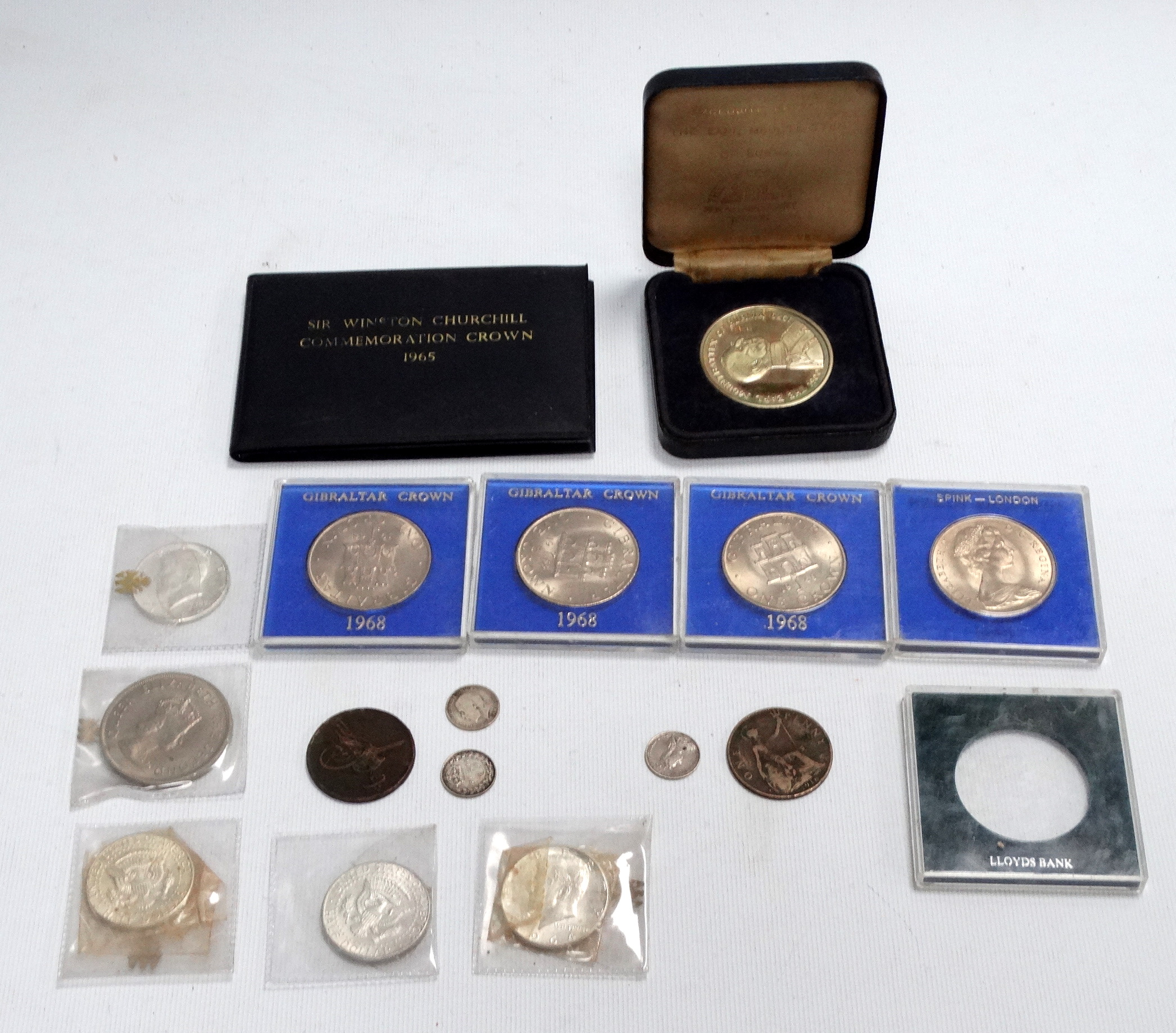 A quantity of Elizabeth II crowns - together with other commemorative coins and three Victorian 3d