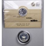 A fine £20 silver coin commemorating WWI 'Outbreak 2014' - together with an Irish gilded £1 coin '