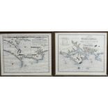 A reproduction of a 19th century navigational chart - Spithead, framed and glazed, overall size 39 x