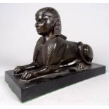 After the antique bronze desk weight - modelled in the form of the sphinx, width 18cm