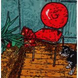 Rosa OSBORNE (British 20th/21st Century), Red Chair, Screen print, Signed, titled, numbered 6/20 and