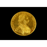 An Austrian Franz Joseph four Ducat gold coin - dated 1915, laureate portrait reverse and arms