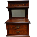 A late Victorian rosewood table cabinet - formerly part of a larger item, with a shelf and mirror