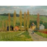 Alan Stenhouse GOURLEY (British 1909-1991), Provencal Farm, Oil on board, Signed lower left,