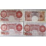 Four 10 shilling notes - O'Brien.