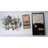 A 20th century silverplated fruit service - boxed with six place settings, together with a