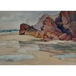 Leonard CASLEY (British 19th/20th Century), The Coast near Mullion, Watercolour, Signed lower