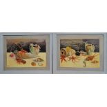 20th Century British School, Lobsters and Octopus, Oil on board, Indistinctly signed lower right,