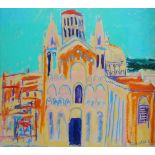 David GOODMAN (British b. 1954), Continental Cathedral, Pastel on coloured paper, Signed and