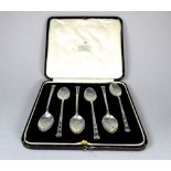 A set of six Liberty & Co silver teaspoons - Birmingham 1936, weight 44.5g, boxed.