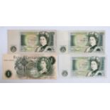 Four £1 notes - Somerset & Page.