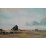 Claude Montague HART (British 1870-1952), Sea Fog Clearing - The Cornish Lions The Lizard,
