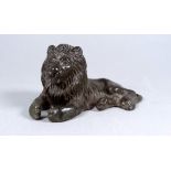 19th century bronze of a recumbent lion - width 11cm