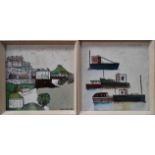 R C KEMP (British 20th Century), St Ives and the Island, Oil on board, Signed and dated '85 lower
