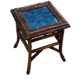 A Victorian faux bamboo and tile top occasional table - width 30cm, height 40cm.