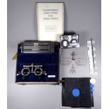 A quantity of optician's equipment - including a pair of optician's glasses and other measuring