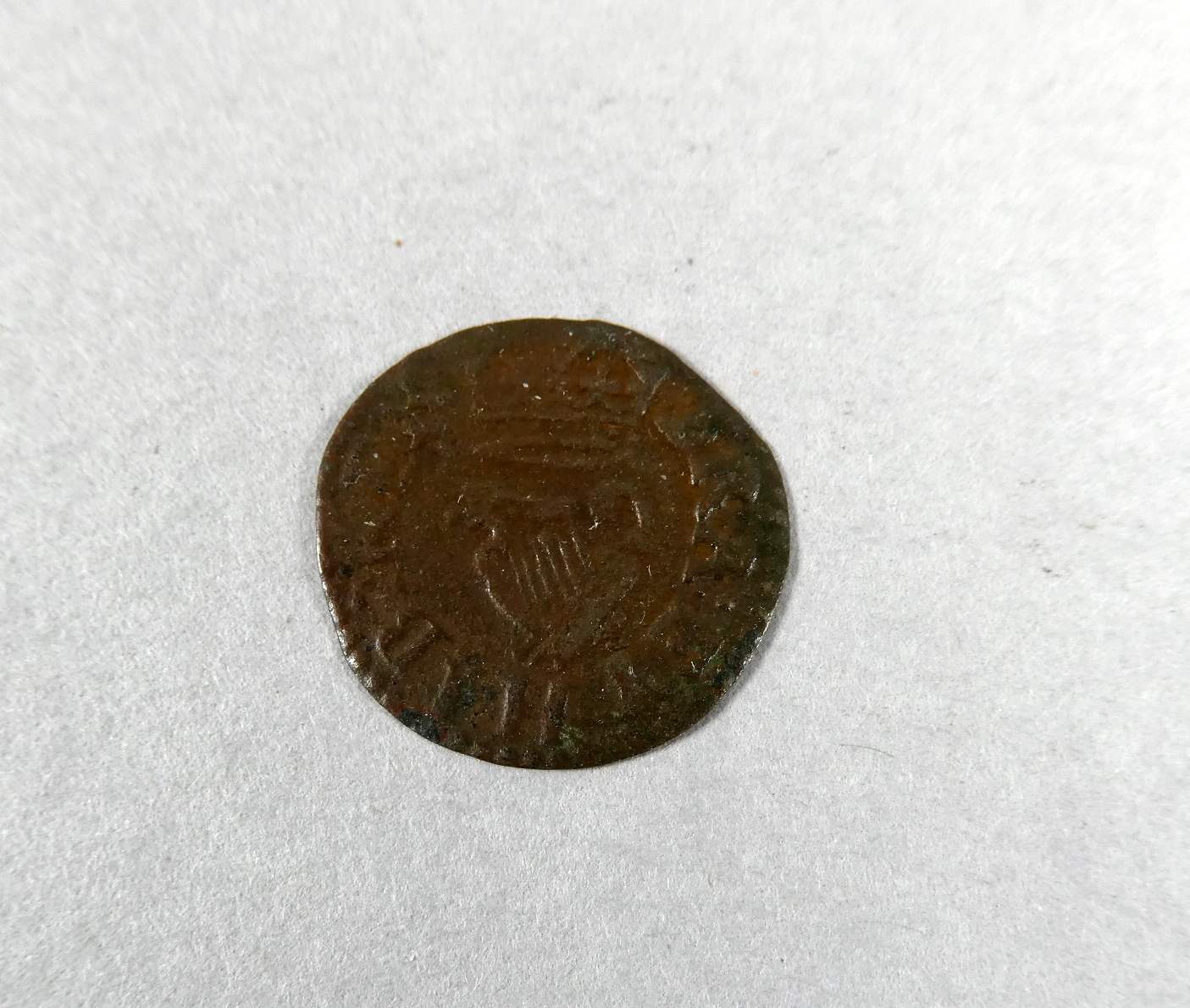 A Charles 1 Irish farthing.