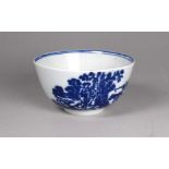 An 18th century Worcester tea bowl circa 1778 - blue and white decoration showing a couple in an