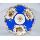 A mid 19th century Copeland cabinet plate - decorated with vignettes of Scottish landscapes, Loch