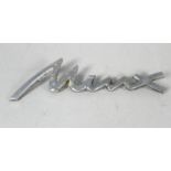 A chrome 'Minx' car logo badge - length 15cm.