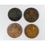 Four tokens - to include, Masonic Prince of Wales elected G.M. 1790, Turner Canal 1/2d 1792,