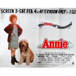 An original UK Quad film poster - 'Annie', annotated to the top edge, 764 x 1014mm.