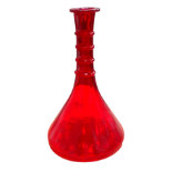 Empoli - a red glass ship's decanter, with a ring turned neck, lacking stopper, height 33cm.