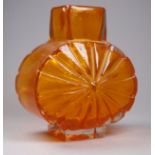 Geoffrey Baxter for Whitefriars - a sunburst vase, circa 1969-73, pat. No. 9676, tangerine colour of