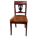 A 19th century Dutch mahogany and inlaid side chair - the rail with a floral frieze above an urn