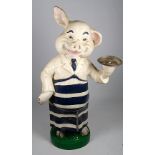 An early 20th century papier mache pork butcher's advertising display - modelled in the form of a