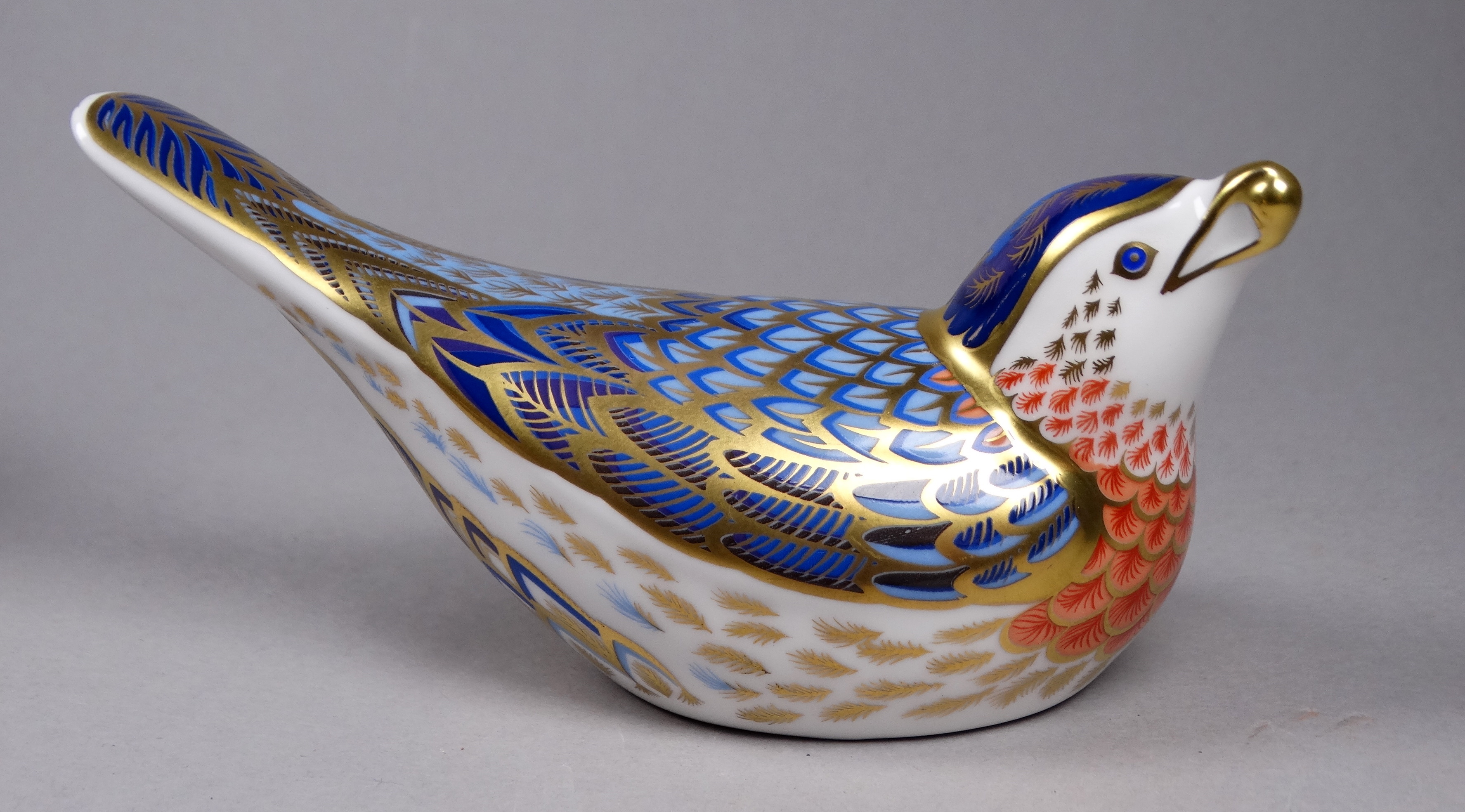 A Royal Crown Derby Imari pattern paperweight - modelled as a kingfisher, height 12cm, together with - Image 3 of 8