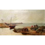 20th Century Welsh School Broad Haven Harbour Oil on canvas Indistinctly signed lower right and