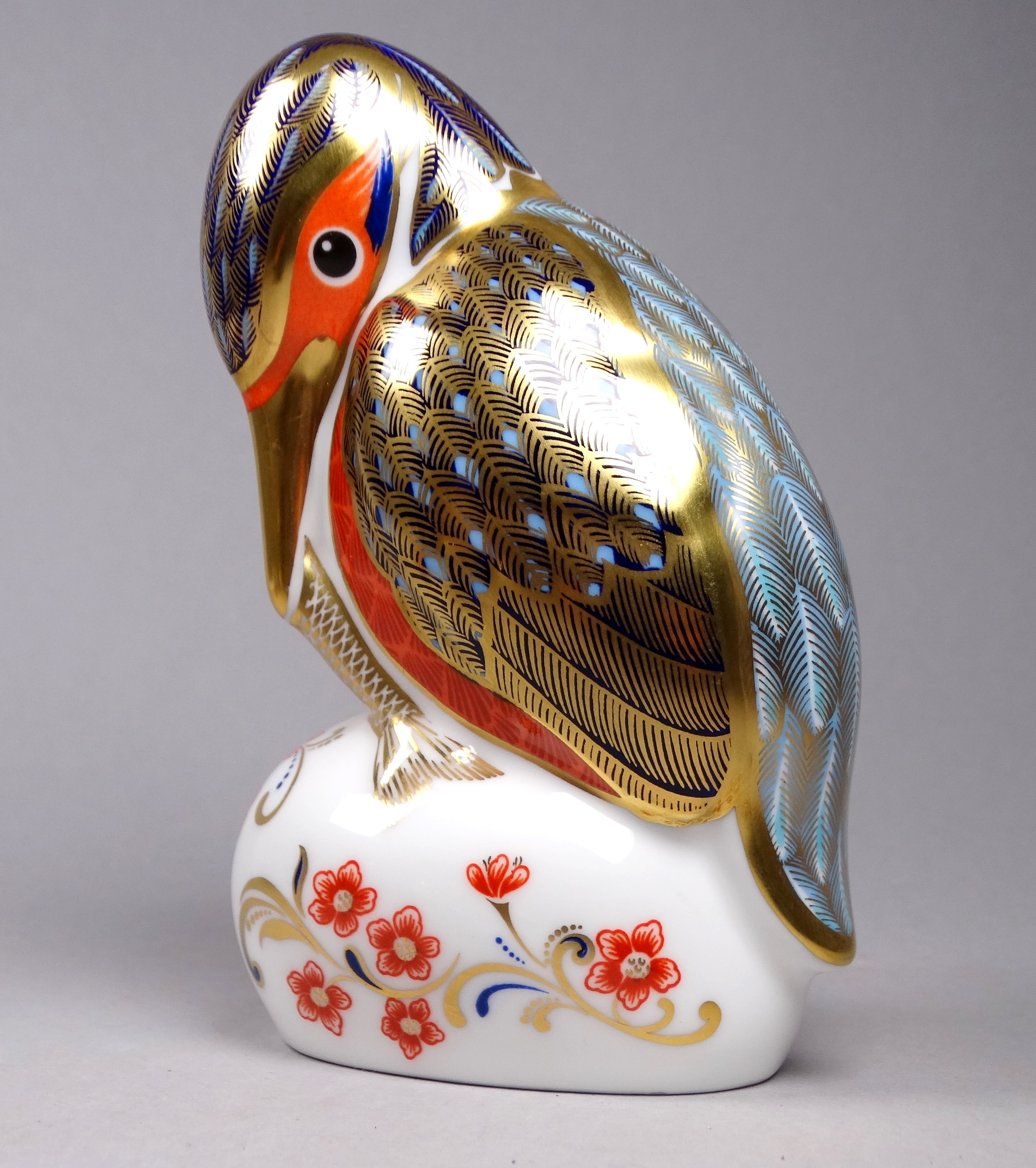 A Royal Crown Derby Imari pattern paperweight - modelled as a kingfisher, height 12cm, together with - Image 5 of 8