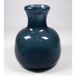 Erik Hoglund for Kosta Boda - a blue glass bubble vase, engraved to base, height 18cm.