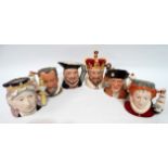 A Royal Doulton small character jug - Henry VIII, height 11cm, together with King Edward VII,