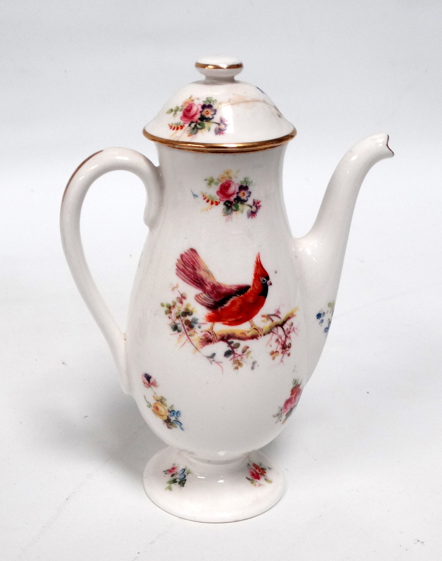 A Royal Crown Derby cabinet plate - decorated with floral vignettes on a dark blue ground with - Image 4 of 7