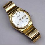 A Seiko SQ quartz gentlemans wristwatch - Model 5336-8110, the silvered dial set out with baton