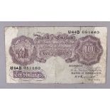 A purple Peppiatt 10 shilling note.