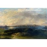 Mid 19th Century British School Hugh Town, Isles of Scilly Oil on canvas Framed Picture size 37 x