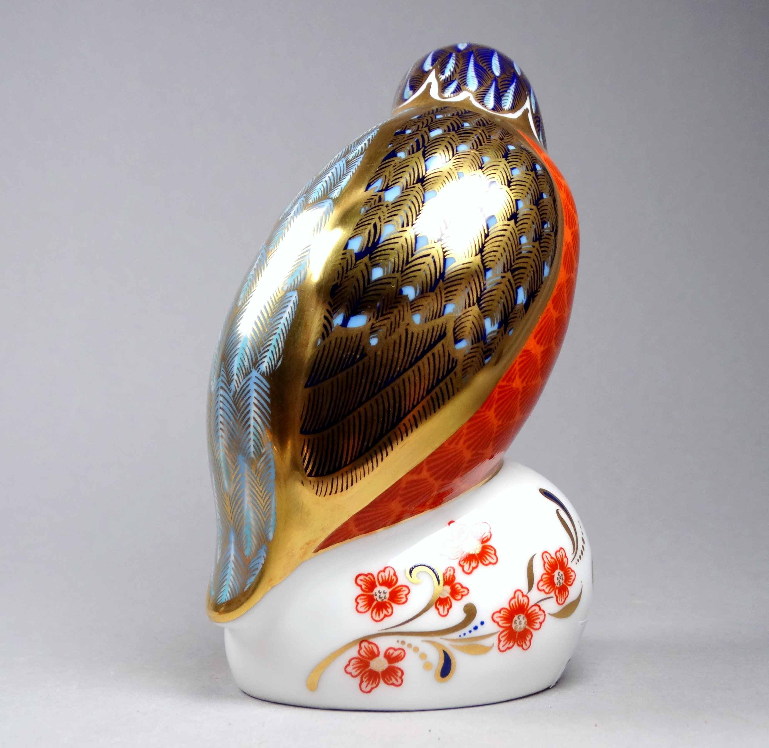 A Royal Crown Derby Imari pattern paperweight - modelled as a kingfisher, height 12cm, together with - Image 7 of 8